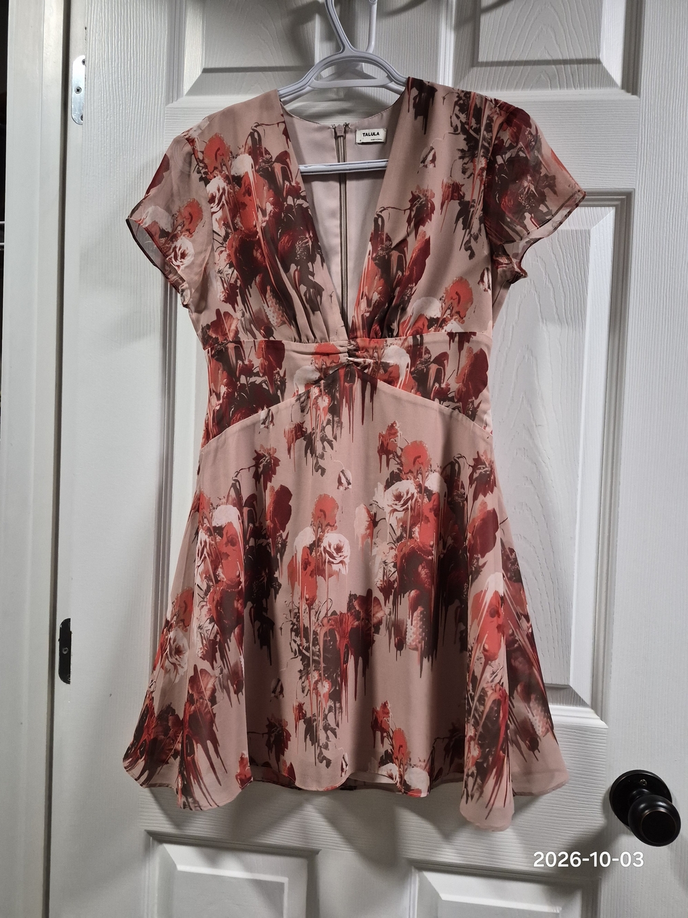Aritzia Talula Blush Floral Fit & Flare Dress Size 0